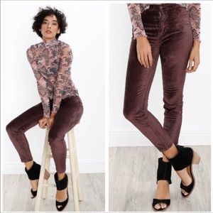 Free People | Velvet Cyndi Skinny Mulberry Pants